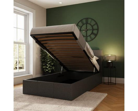 Single End Lift Ottoman Bed-Grey