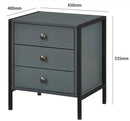 Alva 3 Drawer Bedside - Dark Grey