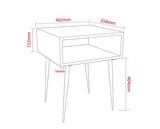 Galaxy metal bedside table, copper with black legs