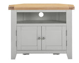 WINDSOR CORNER TV UNIT - PEBBLE GREY/OAK