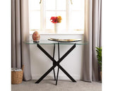 SHELDON CONSOLE TABLE - CLEAR GLASS/BLACK