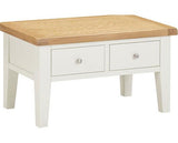 WINDSOR 2 DRAWER COFFEE TABLE - IVORY/OAK