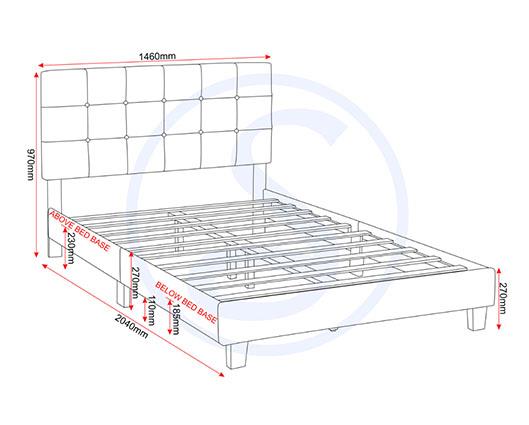 ARRAN 4'6" BED - BLACK FAUX LEATHER