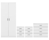 DAKOTA 2 DOOR WARDROBE BEDROOM SET - WHITE