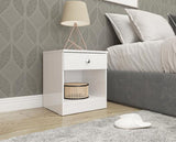 DENVER 1 DRAWER BEDSIDE - WHITE GLOSS