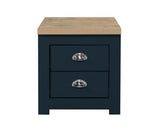 Harper 2 Drawer Bedside-Navy