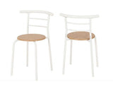 DERRY DINING SET (X2 CHAIRS) - WHITE/OAK