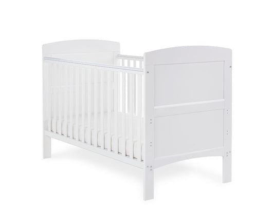 Grace Cot Bed + Fibre Mattress - White