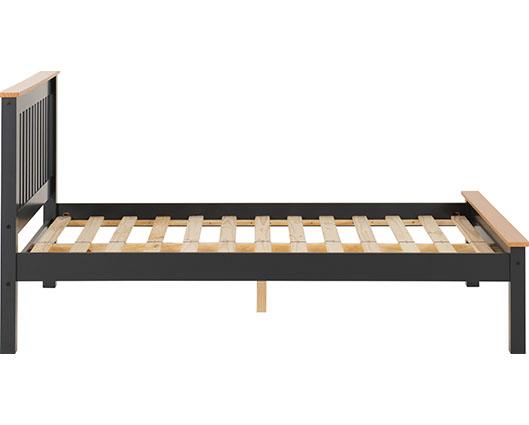 MONACO 5' LOW END BED - DARK GREY/OAK EFFECT