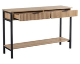 MIAMI 2 DRAWER CONSOLE TABLE - OAK EFFECT/BLACK