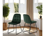 LUKAS DINING CHAIR (X2 PER BOX) - EMERALD GREEN VELVET