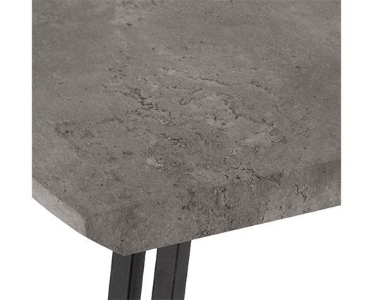 QUEBEC WAVE EDGE DINING SET (X4 CHAIRS) - CONCRETE EFFECT/GREY FAUX LEATHER