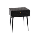 Saturn metal 1 drawer bedside cabinet, black with gold handle