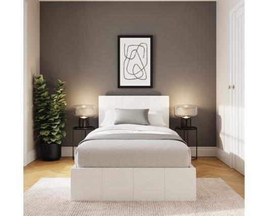 Sage Side Lift Single Ottoman- White