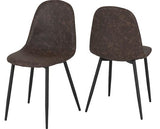 HAMILTON & ATHENS LARGE DINING SET (X6 CHAIRS) - MEDIUM OAK EFFECT/BROWN FAUX LEATHER