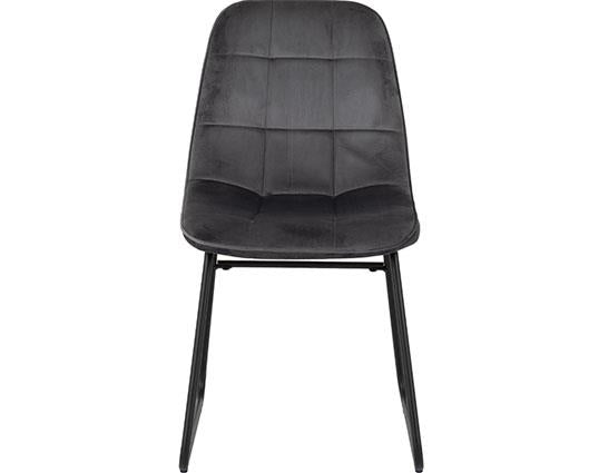ATHENS RECT & LUKAS DINING SET (X4 CHAIRS) - CONCRETE/GREY VELVET