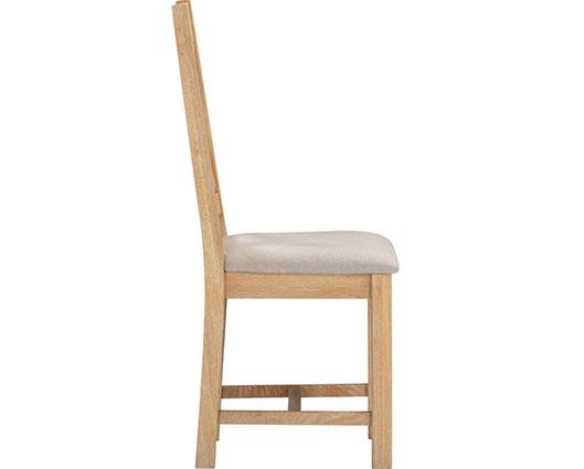 WINDSOR CROSS BACK DINING CHAIR (X2 PER BOX) - NATURAL OAK/OAT FABRIC