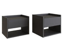 Harrison Wall Mounted Bedside Tables (Pair)- Anthracite