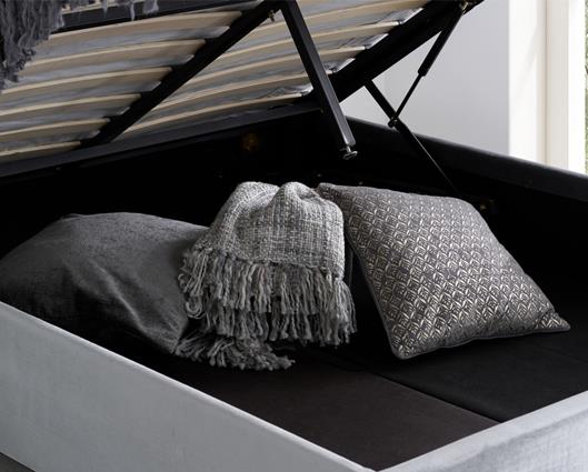Luxton Double Ottoman Bed-Grey