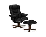 Monk Swivel Recliner & Stool Black