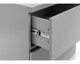Grey High Gloss 2 Drawer Bedside