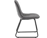 MARLOW & LUKAS DINING SET (X4 CHAIRS) - BLACK MARBLE/GREY VELVET