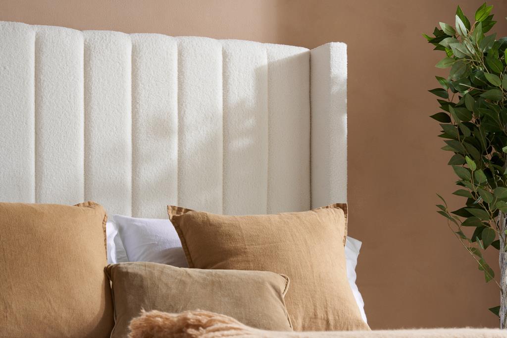 Maisey Ottoman Bed White Boucle - Double