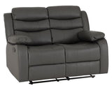 Roma 2 Seater Recliner Sofa - Grey Faux Leather