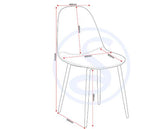 MODENA & ATHENS DINING SET (X4 CHAIRS) - CREAM/BROWN FAUX LEATHER