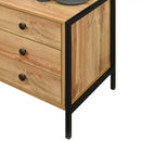 Alva 3 Drawer Bedside - Wotan Oak