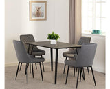 MARLOW & AVERY DINING SET (X4 CHAIRS) - BLACK MARBLE/GREY VELVET