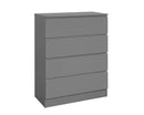 Oakley 4 Drawer Chest- Grey