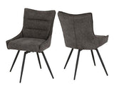 LEWIS SWIVEL DINING CHAIR (X2 PER BOX) - GREY FABRIC