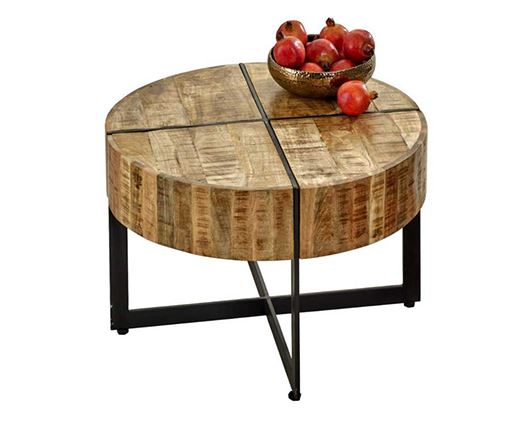Surrey Solid Wood Coffee Table With Metal Legs