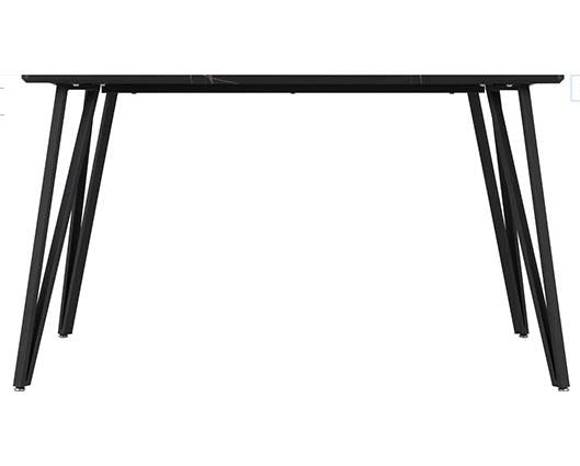 MARLOW & LUKAS DINING SET (X4 CHAIRS) - BLACK MARBLE/EMERALD GREEN VELVET