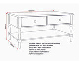 STRATFORD 2 DRAWER COFFEE TABLE - WHITE