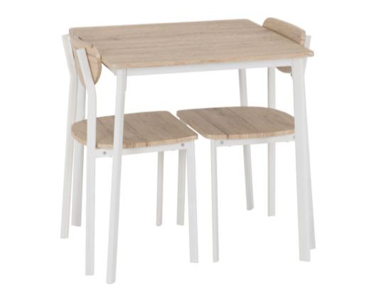Riley Small Dining Set - White/Light Oak Effect Veneer