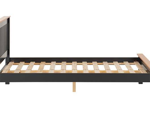 MONACO 4' LOW END BED - DARK GREY/OAK EFFECT