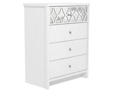 Arlo 4 Drawer Chest with Mirror- White
