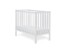 Space Saver Cot & Fibre Mattress-White