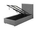 Lucca Plus 3.0 Single Ottoman Bed - Grey