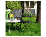 Harbour Housewares Folding Camping Chairs - Black - Pack of 2