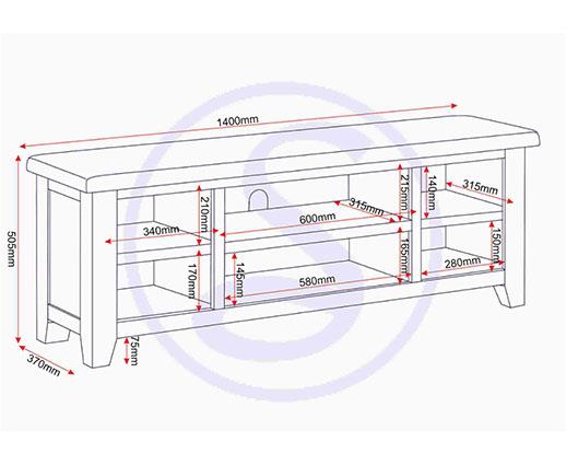 WINDSOR STRAIGHT TV UNIT - PEBBLE GREY/OAK