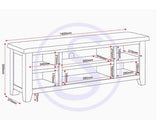 WINDSOR STRAIGHT TV UNIT - PEBBLE GREY/OAK