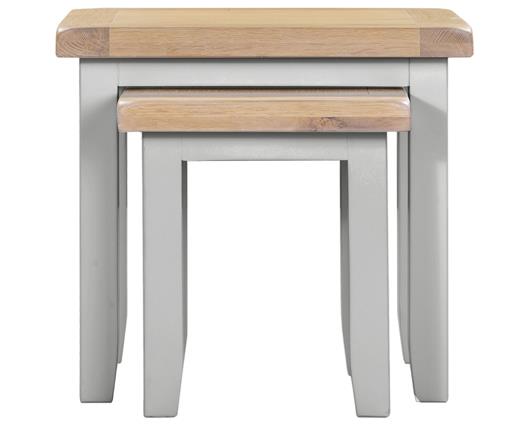 WINDSOR NEST OF 2 TABLES - PEBBLE GREY/OAK