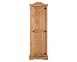Corona 1 Door Wardrobe - Distressed Waxed Pine