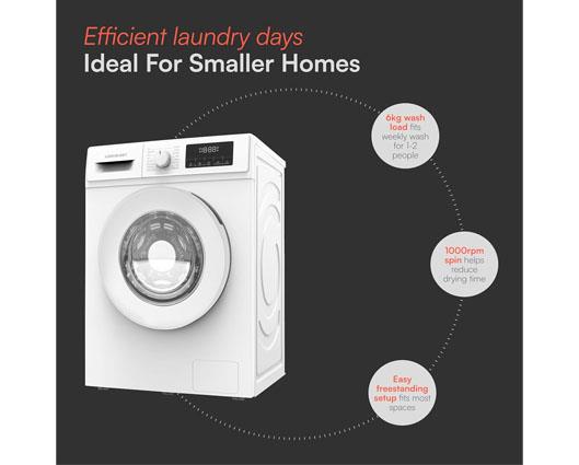 Cookology CWM6KG1000 6kg 1000 spin Washing Machine