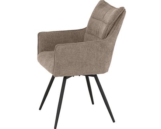 LEWIS CARVER SWIVEL DINING CHAIR (X2 PER BOX) - FAWN FABRIC