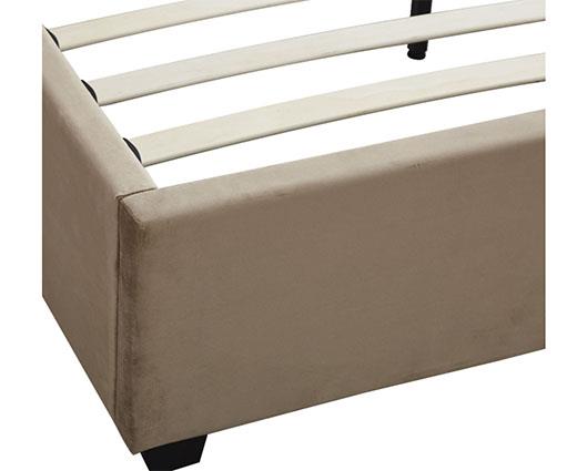 MADISON 4'6" BED - FAWN VELVET FABRIC