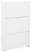 Slim High Gloss 3 Tier Shoe Cabinet-White